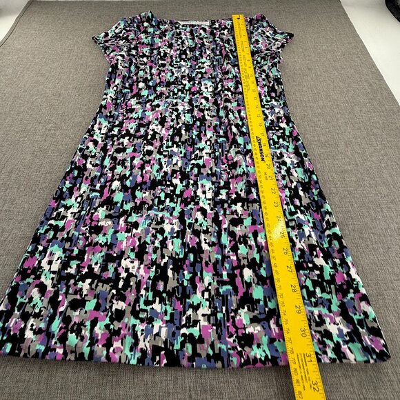 Susana Monaco Shift Dress Short Cap Sleeves Vibrant‎ Abstract Print Small - Picture 5 of 10